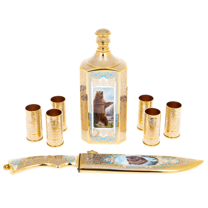 Набор для водки "Охотник" на 6 персон, Златоуст - артикул: 301604 | Мосподарок 