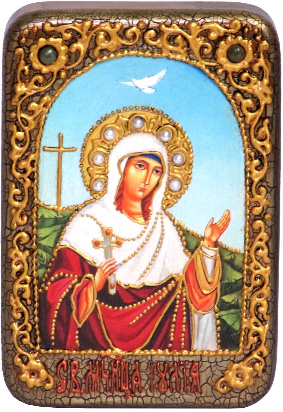 Настольная икона "Святая мученица Иулия (Юлия) Карфагенская" на мореном дубе - купить в Москве | Мосподарок 