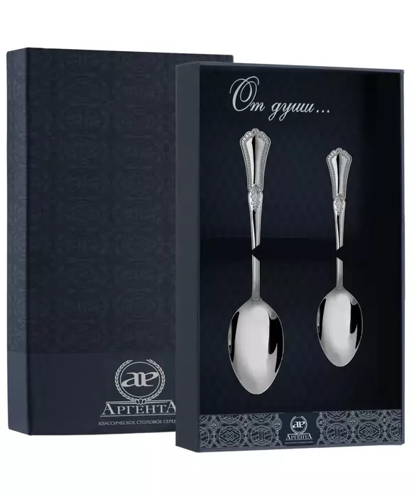 Серебряный десертный набор "Фаворит": ложка и чайная ложка - артикул: AK01697 - стоимость: 29 800 руб. Серебряный десертный набор "Фаворит": ложка и чайная ложка - артикул: AK01697 | Мосподарок
