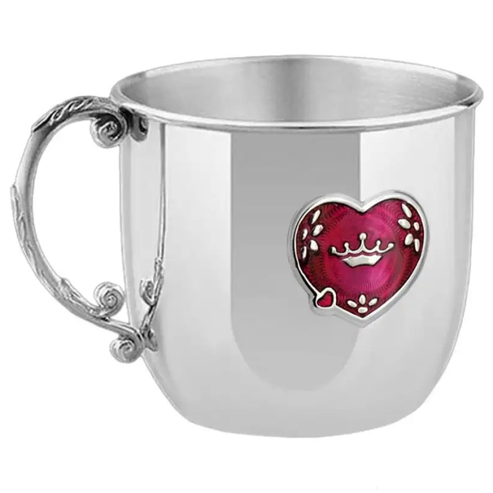 Набор детский серебряный КД "Сердце": кружка и ложка с позолотой с эмалью - артикул: AK01105 - стоимость: 49 600 руб. Набор детский серебряный КД "Сердце": кружка и ложка с позолотой с эмалью - артикул: AK01105 | Мосподарок