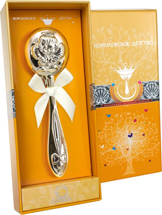 Детская серебряная погремушка КД "Ангел" - артикул: AK01489 - стоимость: 13 400 руб. Детская серебряная погремушка КД "Ангел" - артикул: AK01489 | Мосподарок