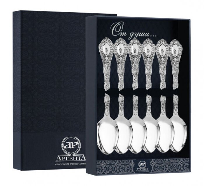 Серебряный набор чайных ложек "Виноградная лоза" - артикул: AK01685 - стоимость: 104 500 руб. Серебряный набор чайных ложек "Виноградная лоза" - артикул: AK01685 | Мосподарок