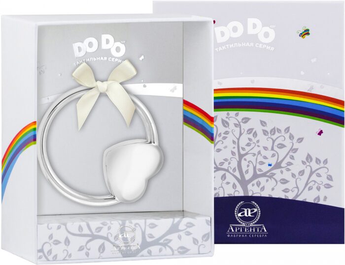 Детская серебряная погремушка DODO "Сердце" на кольце - артикул: AK01495 - стоимость: 15 400 руб. Детская серебряная погремушка DODO "Сердце" на кольце - артикул: AK01495 | Мосподарок