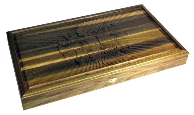 Резные нарды из массива мореного дуба "Россия"