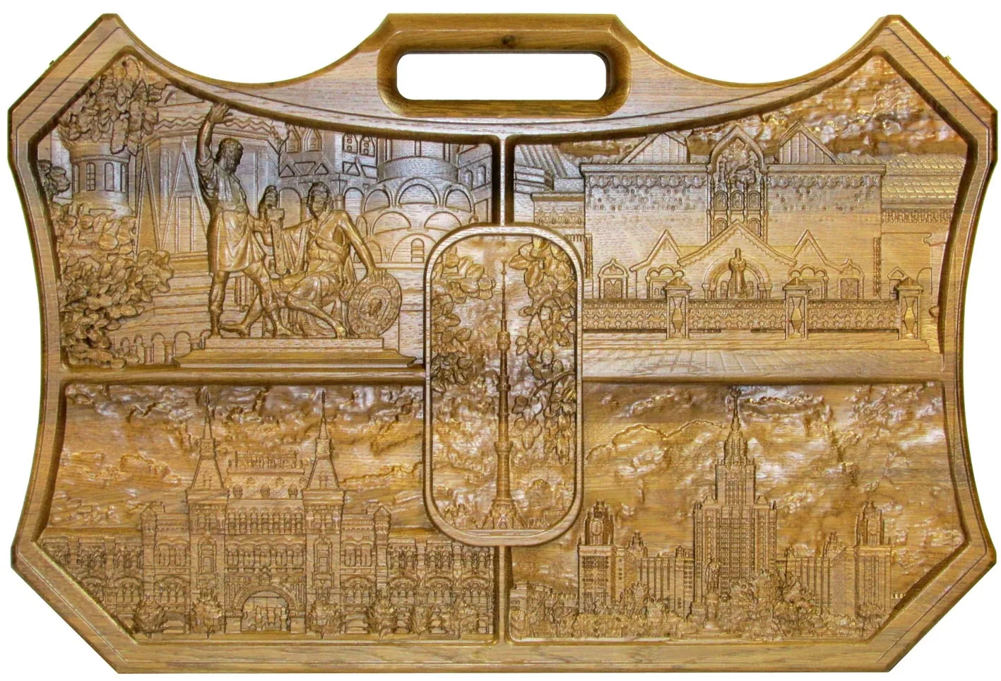 Резные подарочные нарды из массива мореного дуба "Москва" - артикул: 120-224 | Мосподарок 