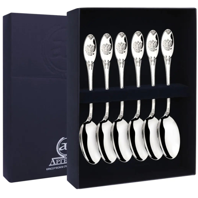 Серебряный набор чайных ложек "Единство" на 6 персон Серебряный набор чайных ложек "Единство" на 6 персон