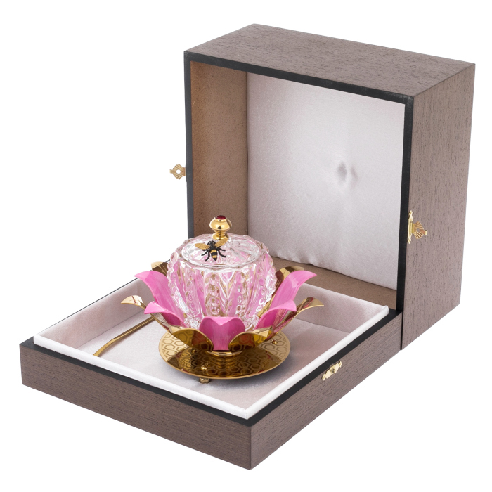 Медовница "Бутон" с красным фианитом, Златоуст - артикул: 301431 | Мосподарок 