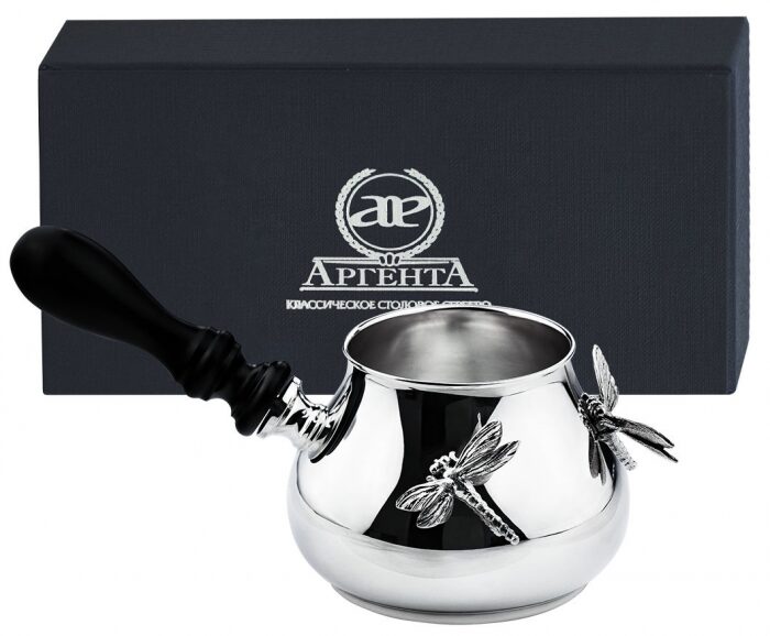 Серебряная турка для кофе "Стрекоза" - артикул: AK01573 | Мосподарок 