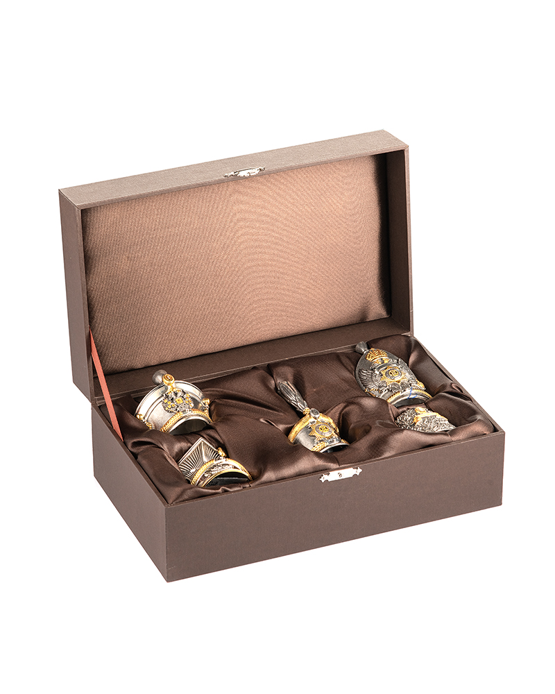 Набор серебряных рюмок «Русское воинство» (большие) - артикул: ALT01857 | Мосподарок 