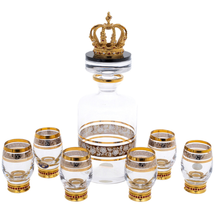 Набор для водки "Царский" с нефритом, на 6 персон, Златоуст - артикул: 301415 | Мосподарок 