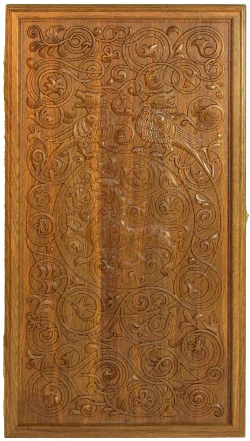 Резные нарды из массива мореного дуба "Лев" - артикул: 120-188 | Мосподарок 