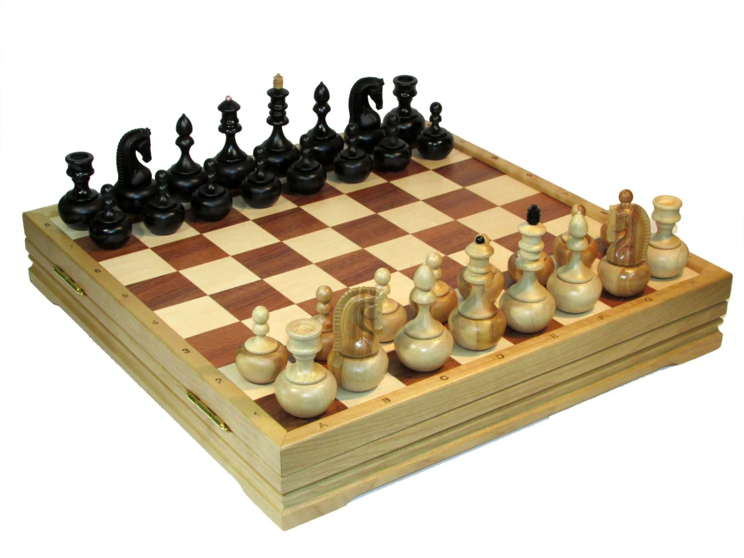 Шахматы большие "Неваляшки" на березовой доске 47 см - артикул: 120-3969 | Мосподарок 