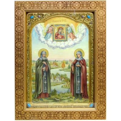 Живописная икона "Петр и Февронья"