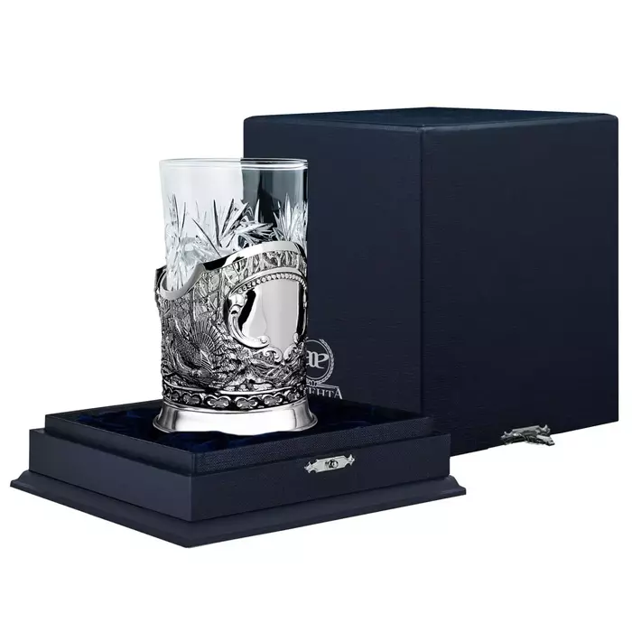 Серебряный подстаканник "Глухарь" литой - артикул: AK01586 | Мосподарок 